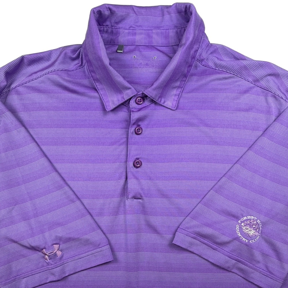 Under Armour Mens Purple Forest Hills Country Club HeatGear Polo Shirt XXL Tall